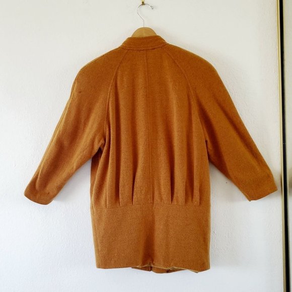 80's Mustard Yellow Wool Jacket, Slightly Distressed Jacket, Size 8 Medium - Picture 3 of 15